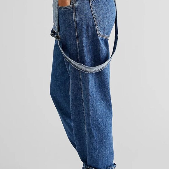 Vintage-Inspired Wide Strap Denim Overalls – Classic and Stylish - Picture 2 of 6